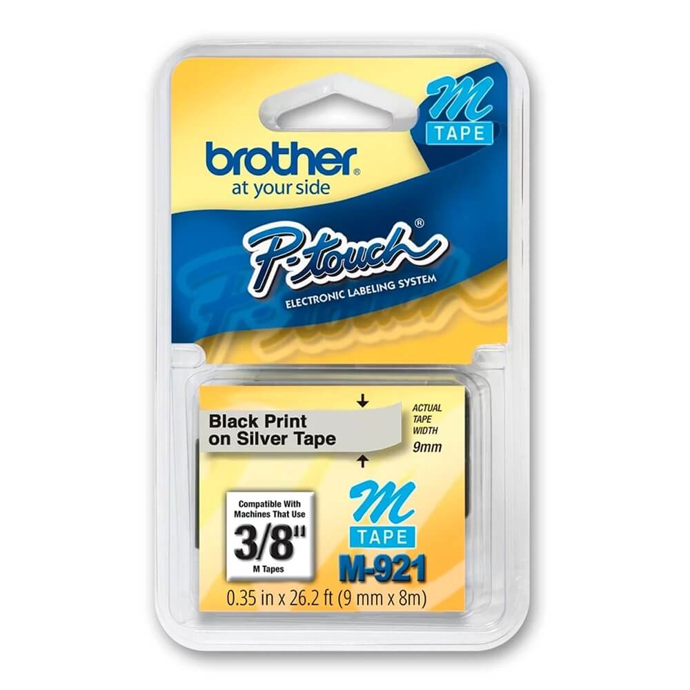 Fita Brother M-921 9mm Preto/Prata - Impressorajato